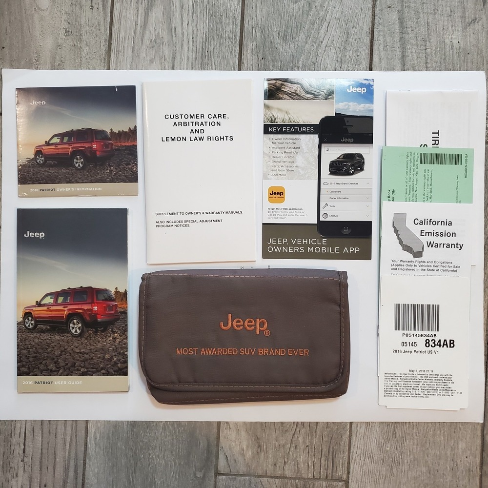 OEM 2016 Jeep Patriot Owners Manual Set Complete User Guide Portfolio Case